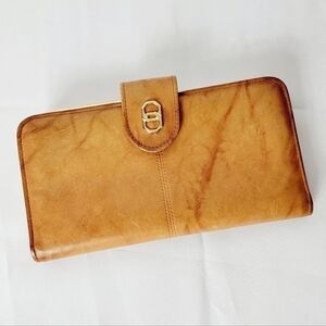 Baronet Vintage Genuine Leather Kiss Lock Clutch Change Purse Wallet